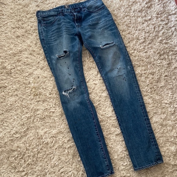 PRPS Distressed Jeans Sz 33 Indigo 35” Inseam - Picture 1 of 6